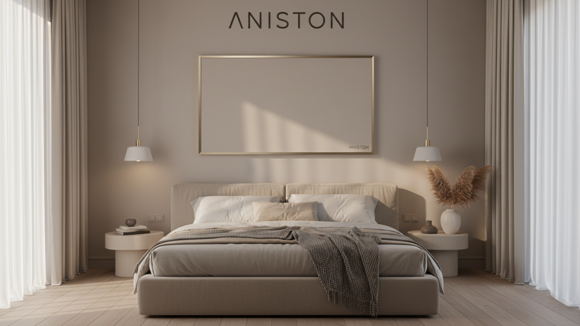 YZ6030 above a bedroom headboard