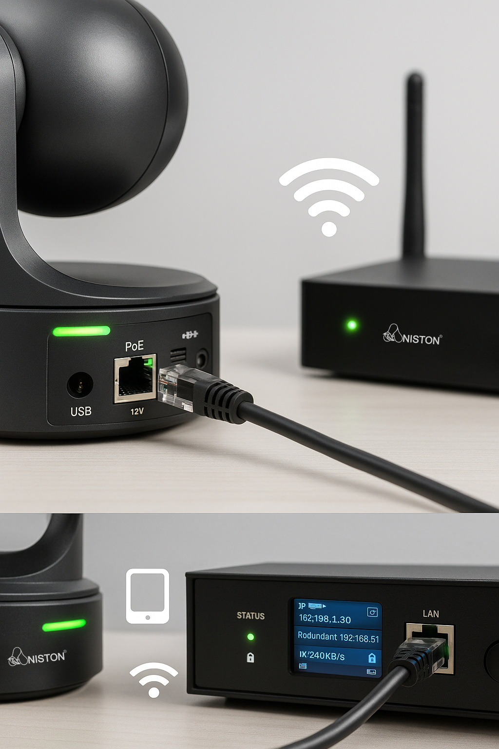 Wired/Wi-Fi/PoE Connectivity